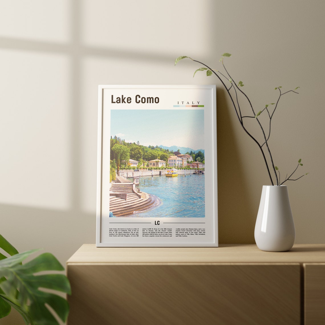 Lake Como Print Lake Como Poster Lake Como Wall Art Oil Painting Poster Colorful City Print City Artwork Travel Artwork Travel Wall Art - Image 3