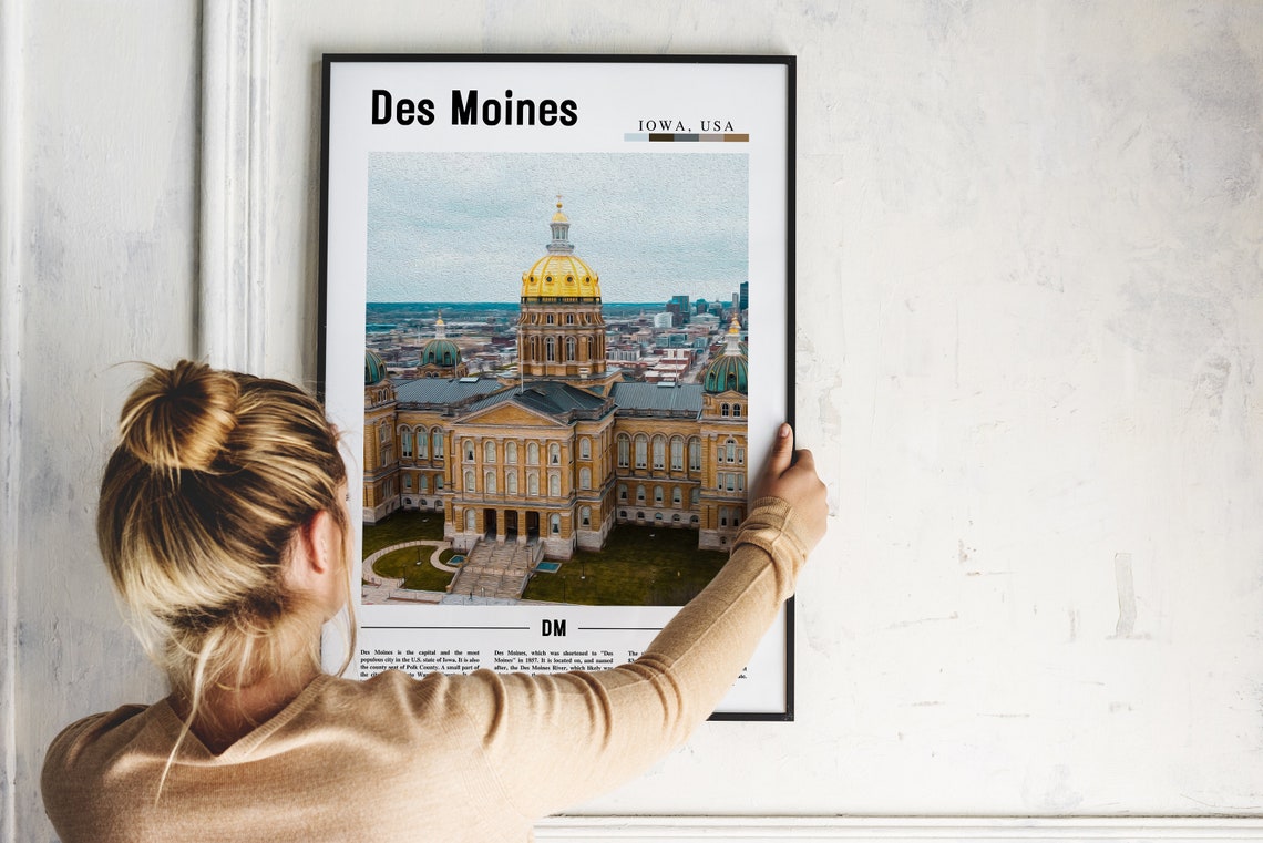 Des Moines Poster Des Moines Print Des Moines Wall Art United States Photo United States Poster United States Print - Image 4
