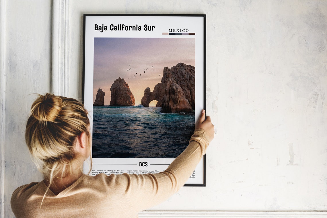 Baja California Sur Print Baja California Sur Poster Baja California Sur Wall Art Minimal Travel Print City Poster Oil Painting Poster - Image 4