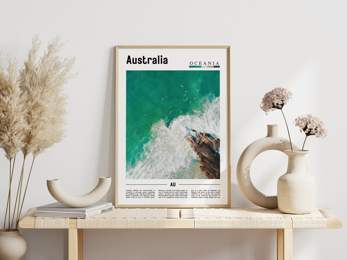 Australia Minimal Travel Poster, Oil Painting - Image 5
