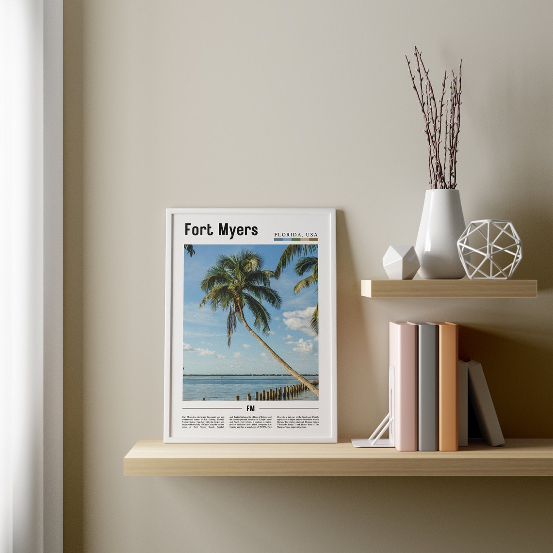 Fort Myers Print Fort Myers Poster Fort Myers Wall Art Oil Painting Poster Colorful City Print City Artwork Travel Artwork Travel Art - Image 3
