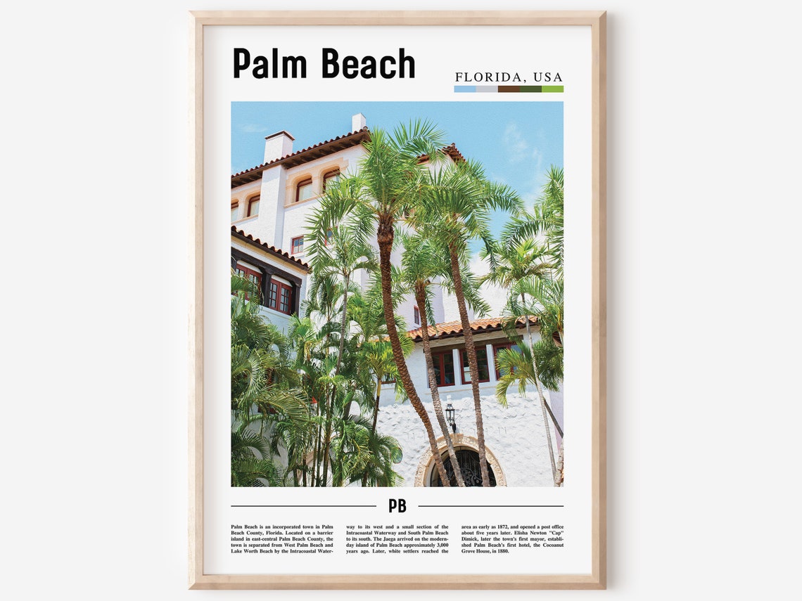 Palm Beach, Colorful City Art Print