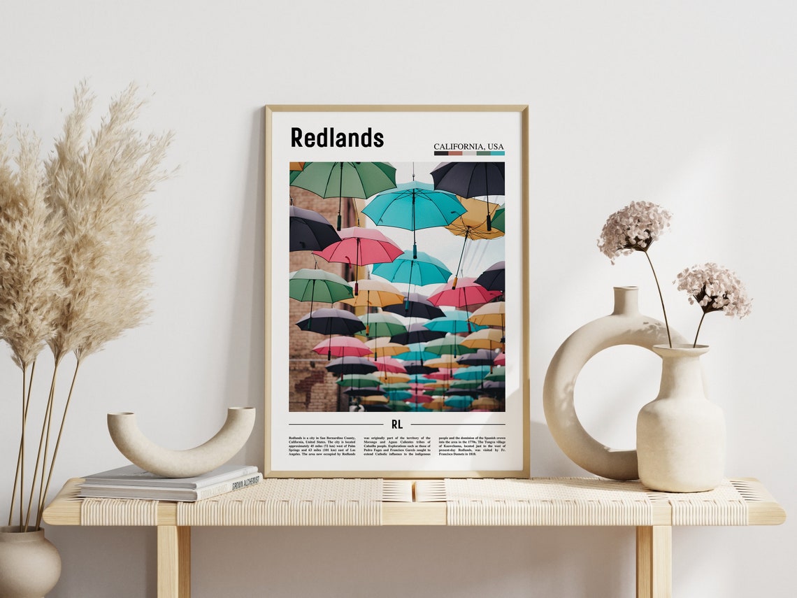 Redlands Print Redlands Poster Redlands Wall Art Minimal Travel Print Minimal City Poster Colorful City Print Oil Painting Poster - Image 5