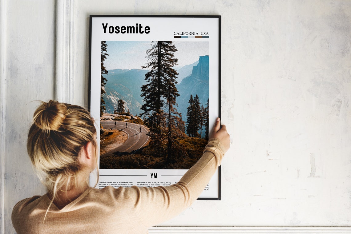 Yosemite Poster Yosemite Print Yosemite Wall Art Minimal Travel Print Minimal City Poster Travel Destination Oil Painting Poster - Image 5