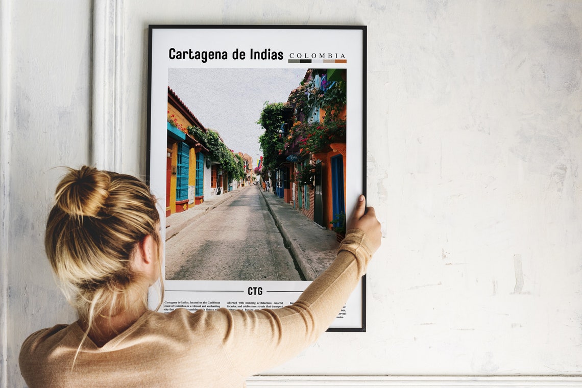 Cartagena De Indias Poster Cartagena De Indias Print Cartagena De Indias Wall Art Minimal Travel Print Oil Painting Poster - Image 5
