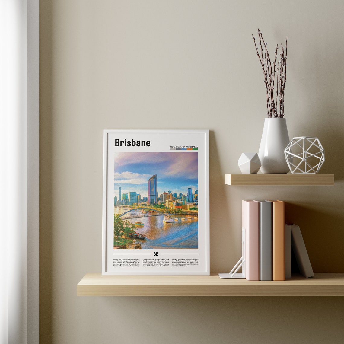 Brisbane Print Brisbane Poster Brisbane Wall Art Oil Painting Poster Colorful City Print City Artwork Travel Artwork Travel Wall Art - Image 4