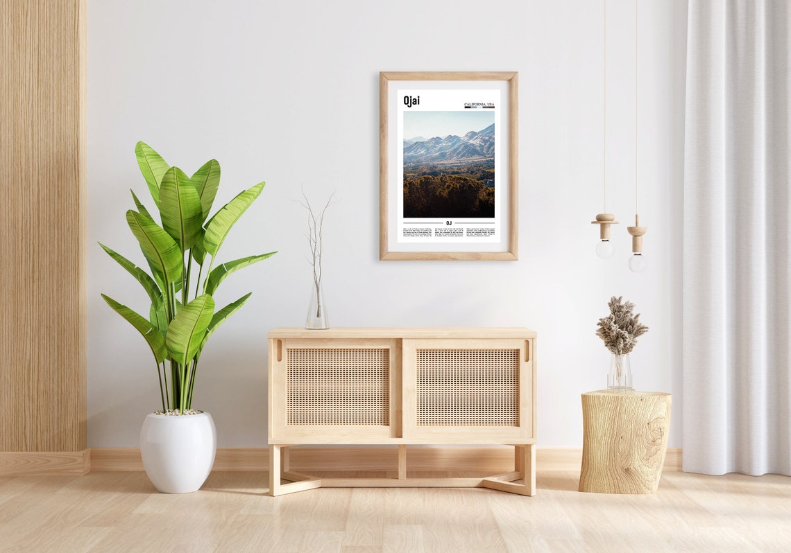 Ojai Print Ojai Poster Ojai Wall Art Minimal Travel Print Minimal City Poster Travel Destination Colorful City Print Oil Painting Poster - Image 3