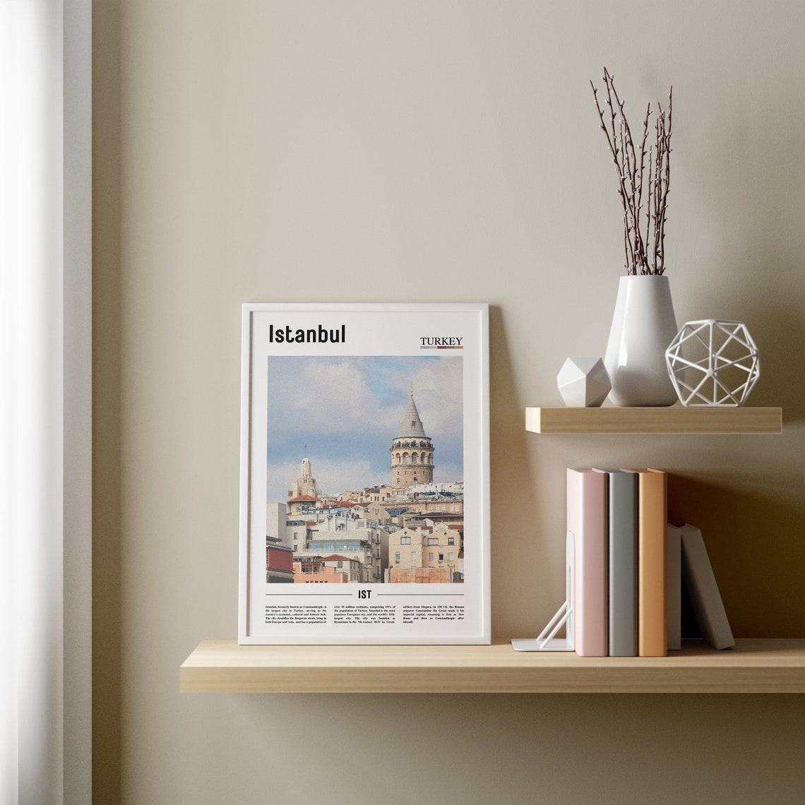 Istanbul Print Istanbul Poster Istanbul Wall Art Oil Painting Poster Colorful City Print City Artwork Travel Artwork Travel Wall Art - Image 3