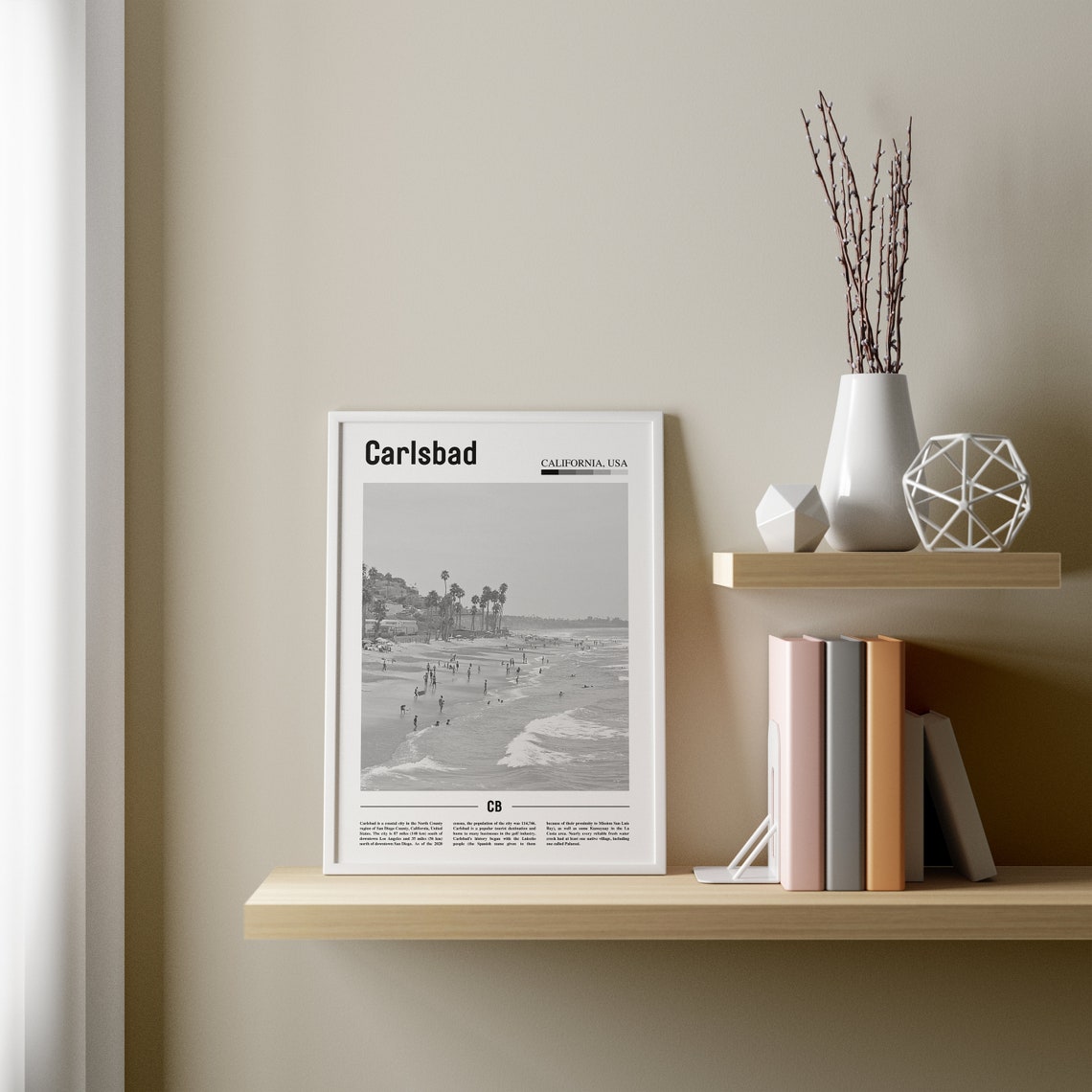 Carlsbad Print Black And White Carlsbad Poster Carlsbad Wall Art Travel Poster City Artwork Travel Artwork Travel Wall Art City Print - Image 3