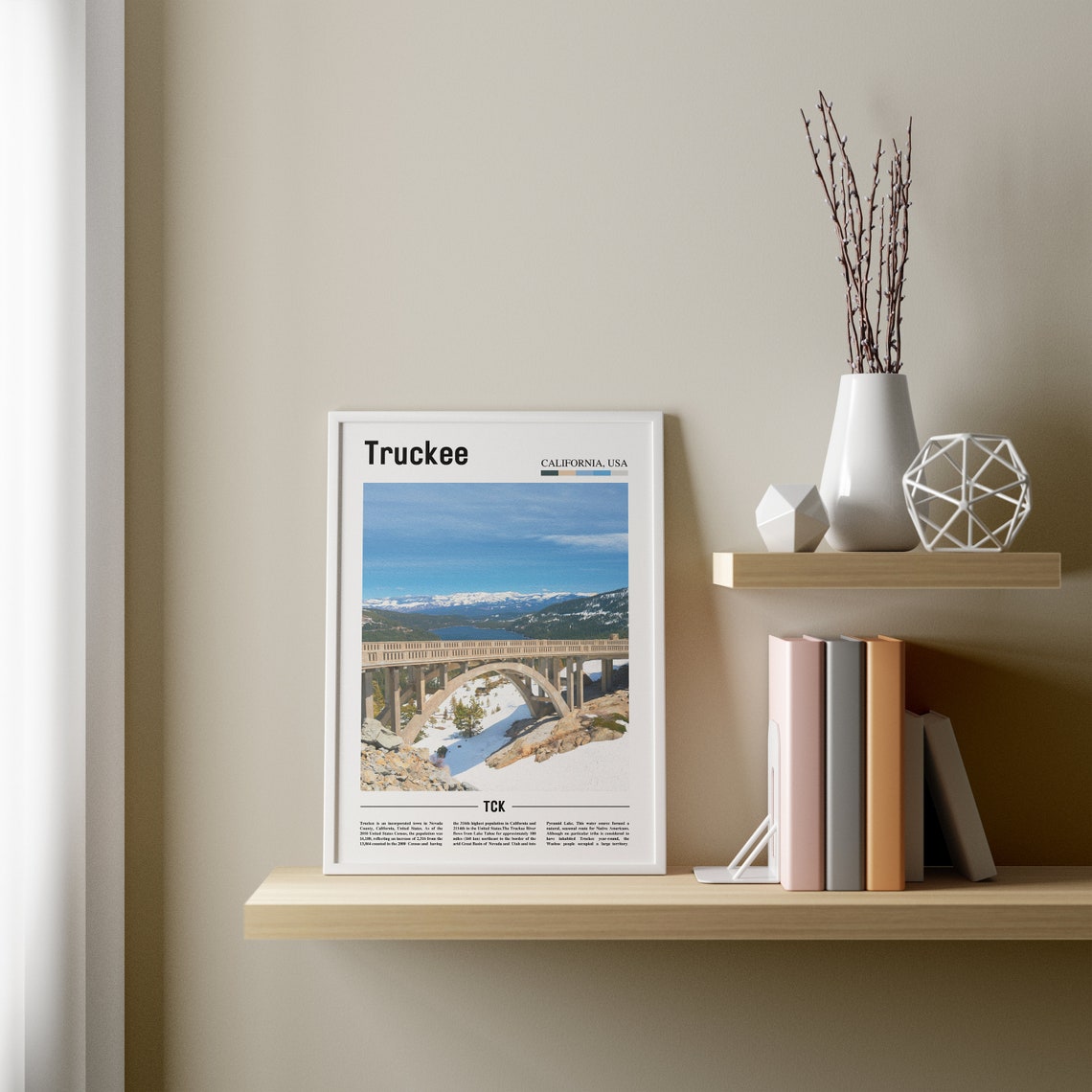 Truckee Print Truckee Poster Truckee Wall Art Oil Painting Poster Colorful City Print City Artwork Travel Artwork Travel Wall Art - Image 3