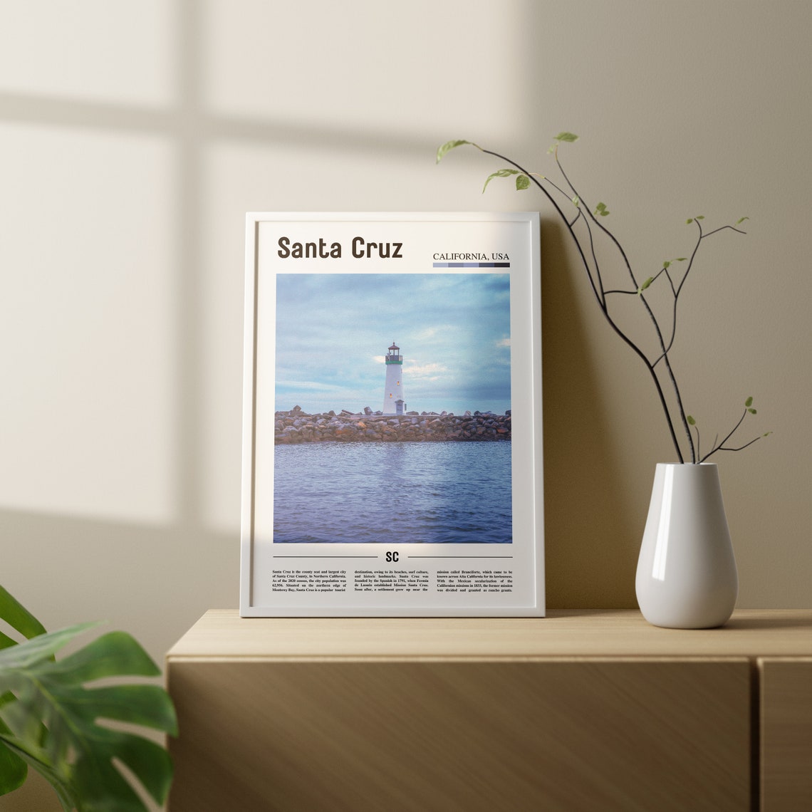 Santa Cruz Print Santa Cruz Poster Santa Cruz Wall Art Oil Painting Poster Colorful City Print City Artwork Travel Artwork Travel Art - Image 2