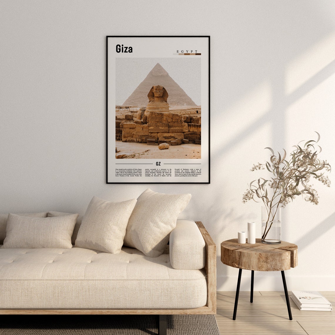 Giza Poster Giza Print Giza Wall Art Minimal Travel Print Travel Destination Oil Painting Poster - Image 3