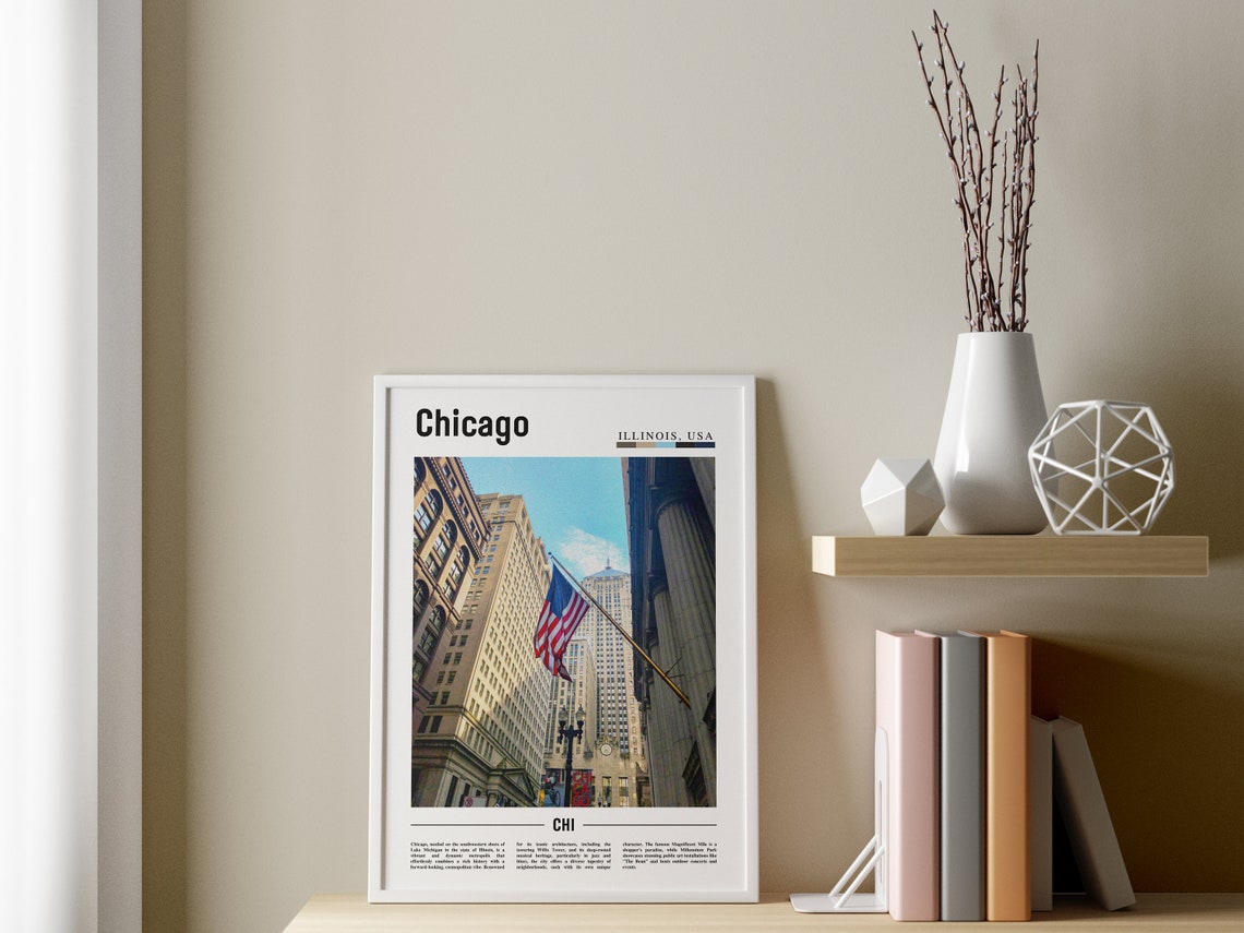 Chicago Print Chicago Poster Chicago Wall Art United States Photo United States Poster United States Print - Image 3