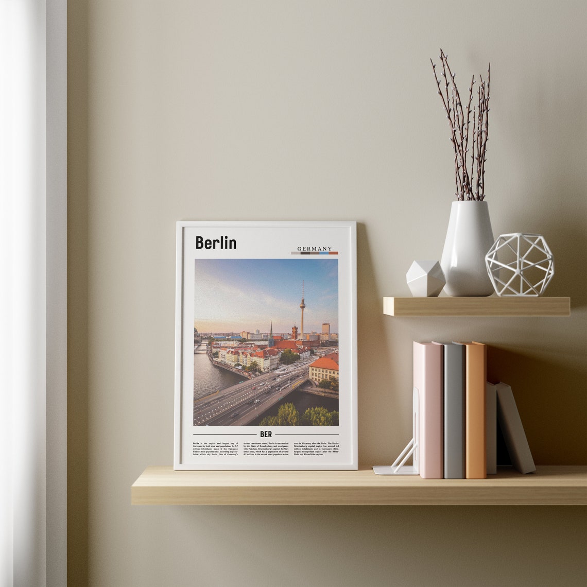 Berlin Print Berlin Poster Berlin Wall Art Minimal Travel Print Minimal City Poster Travel Destination City Print Oil Painting Poster - Image 2