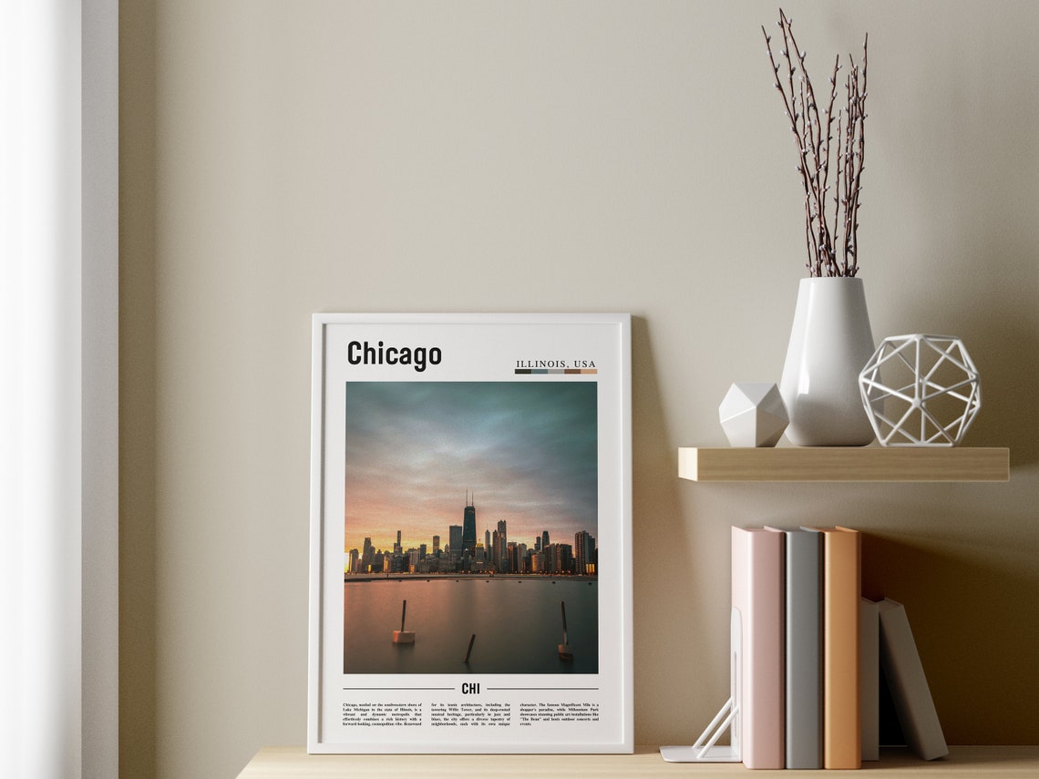 Chicago Print Chicago Poster Chicago Wall Art United States Photo United States Poster United States Print - Image 3