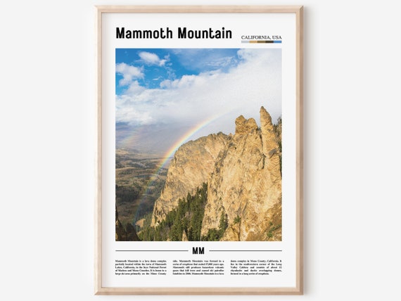 Mammoth Mountain Print Mammoth Mountain Poster Mammoth Mountain Wall Art Oil Painting Poster Colorful City Print City Travel Artwork