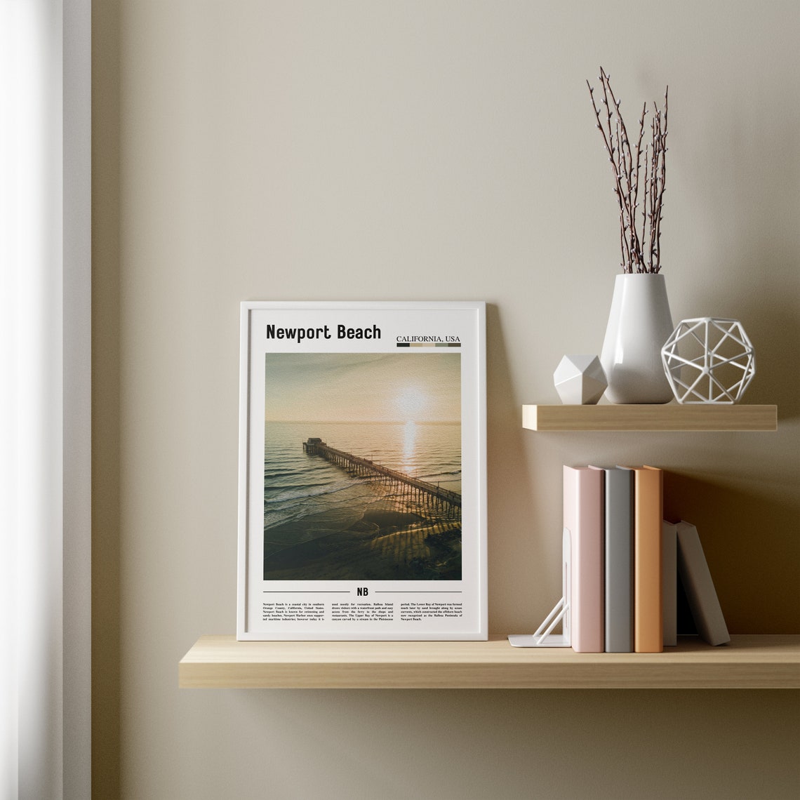 Newport Beach Print Newport Beach Poster Newport Beach Wall Art Minimal Travel Print Minimal City Poster Destination Oil Painting Poster - Image 2