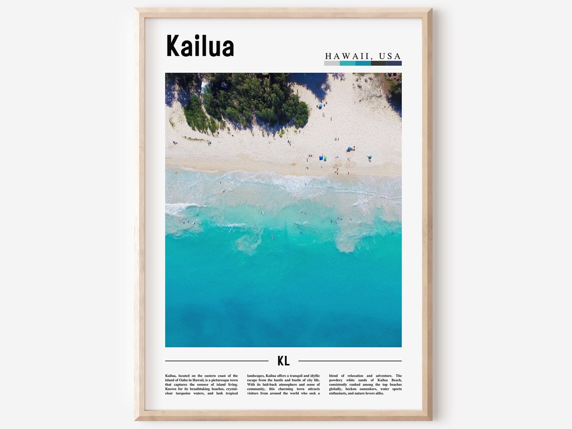 Kailua Travel Poster, United States Photo