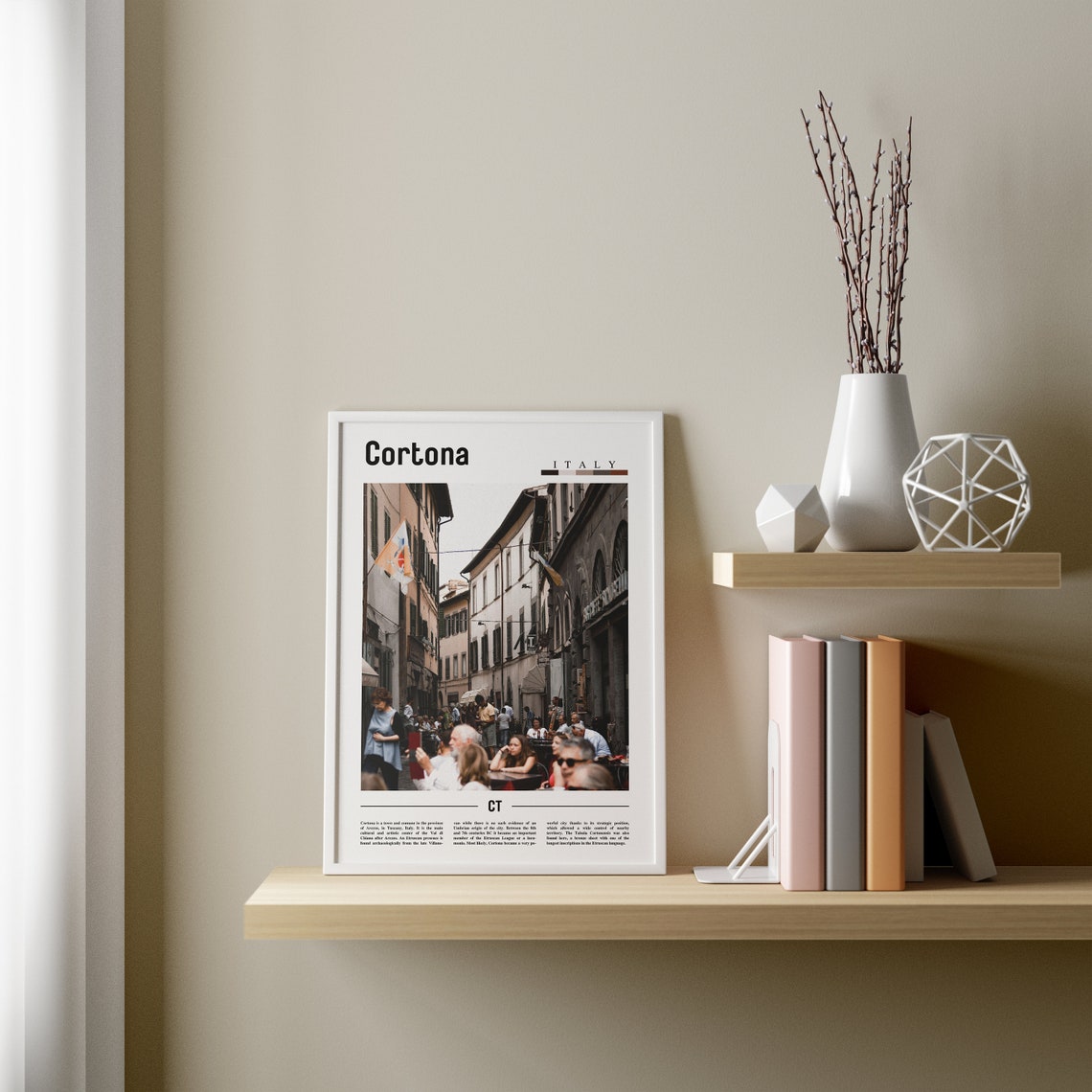 Cortona Print Cortona Poster Cortona Wall Art Minimal Travel Print Minimal City Poster Travel Destination Print Oil Painting Poster - Image 2