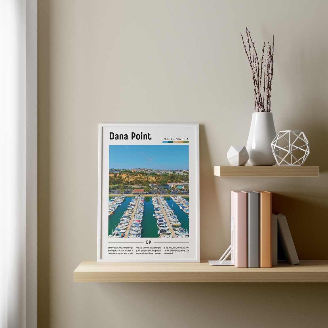Dana Point Print Dana Point Poster Dana Point Wall Art Oil Painting Poster Colorful City Print City Artwork Travel Artwork Travel Art - Image 3