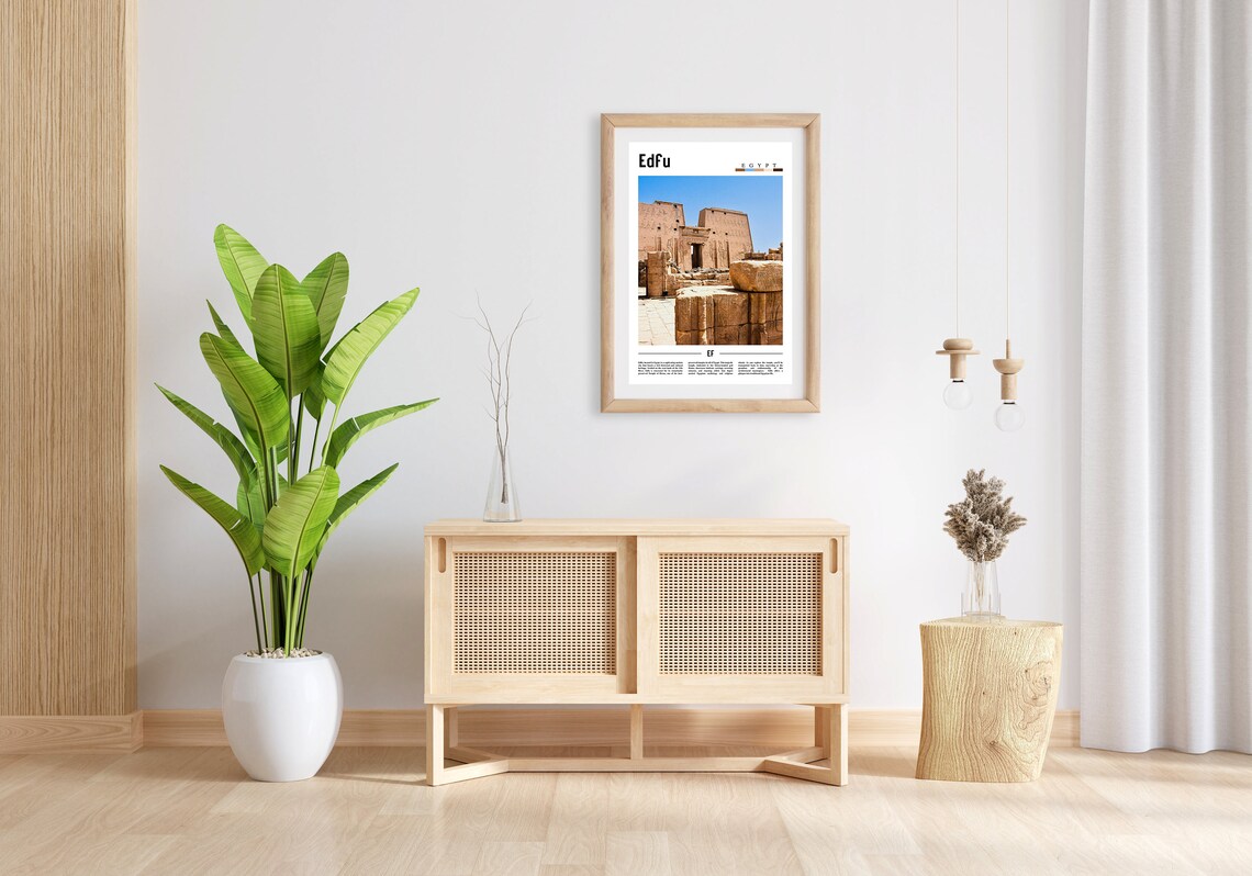 Edfu Minimal Travel Poster, Oil Painting - Image 5