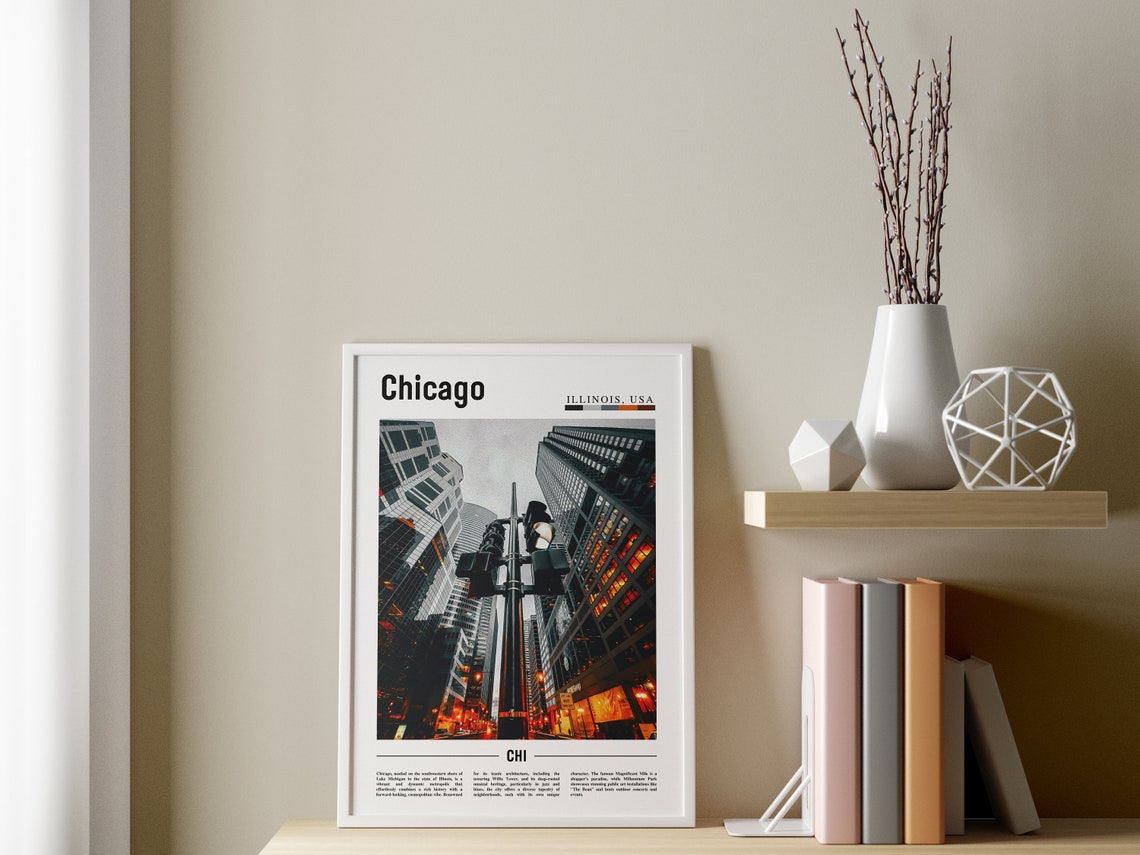 Chicago Print Chicago Poster Chicago Wall Art United States Photo United States Poster United States Print - Image 3