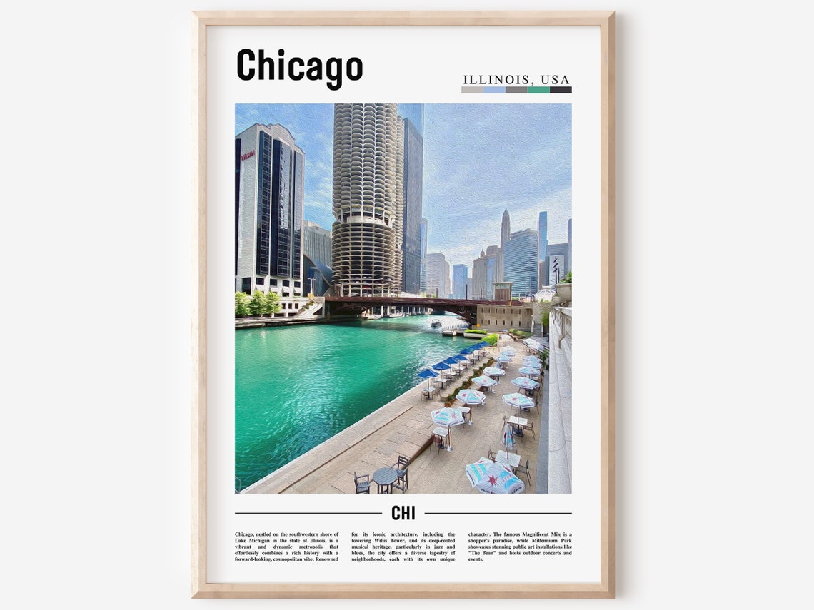 Chicago Print Chicago Poster Chicago Wall Art United States Photo United States Poster United States Print