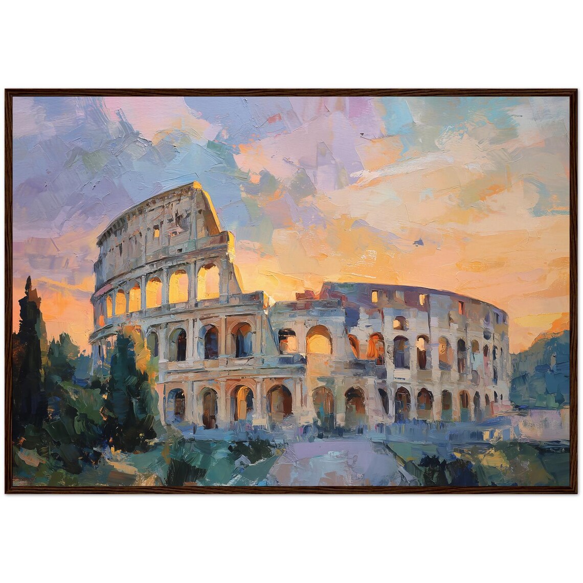 Rome Colosseum Oil Painting Art Print, Italy