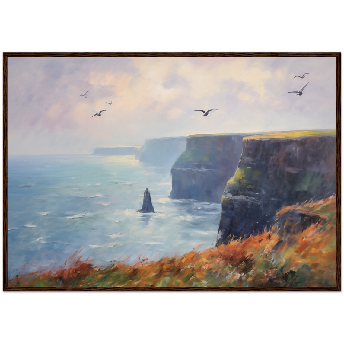 Cliffs Of Moher Ireland Travel Poster, Europe Landscape