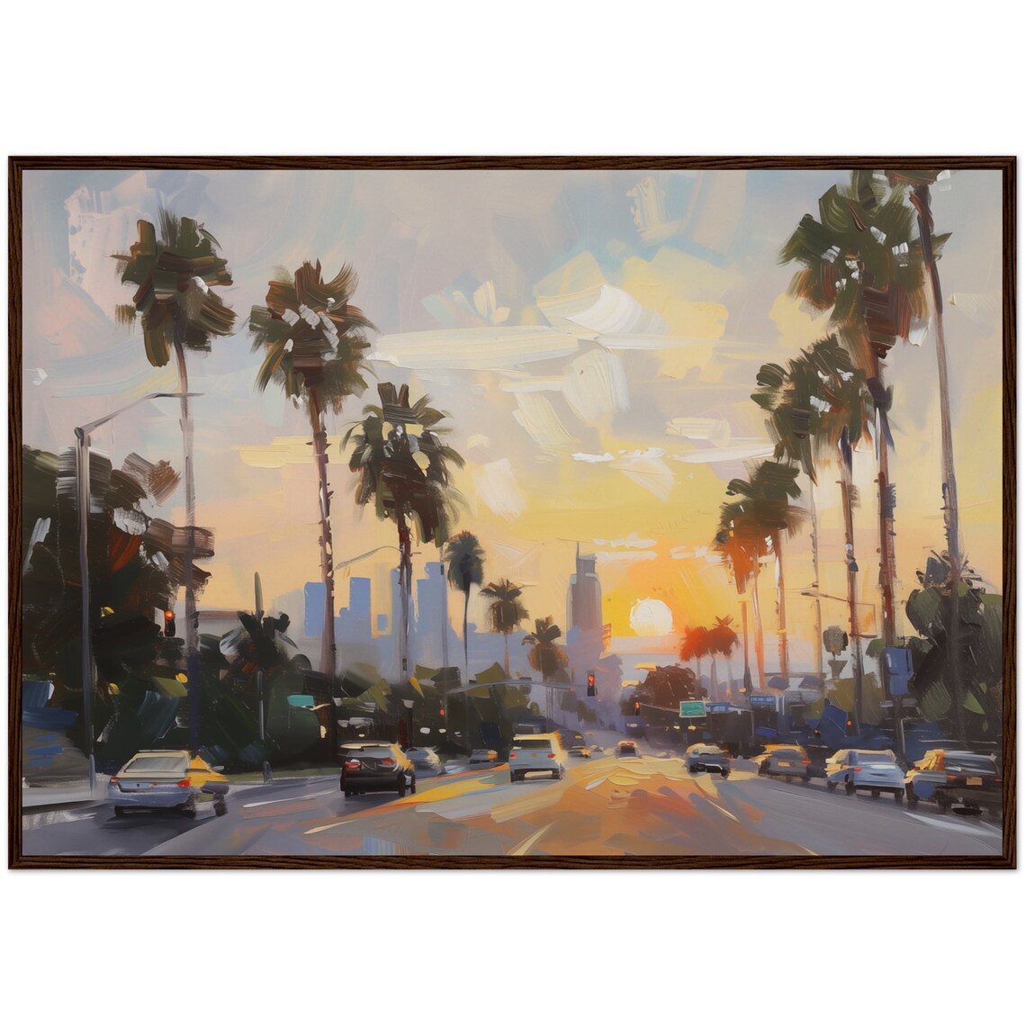 Los Angeles Sunset Boulevard Painting Art Print