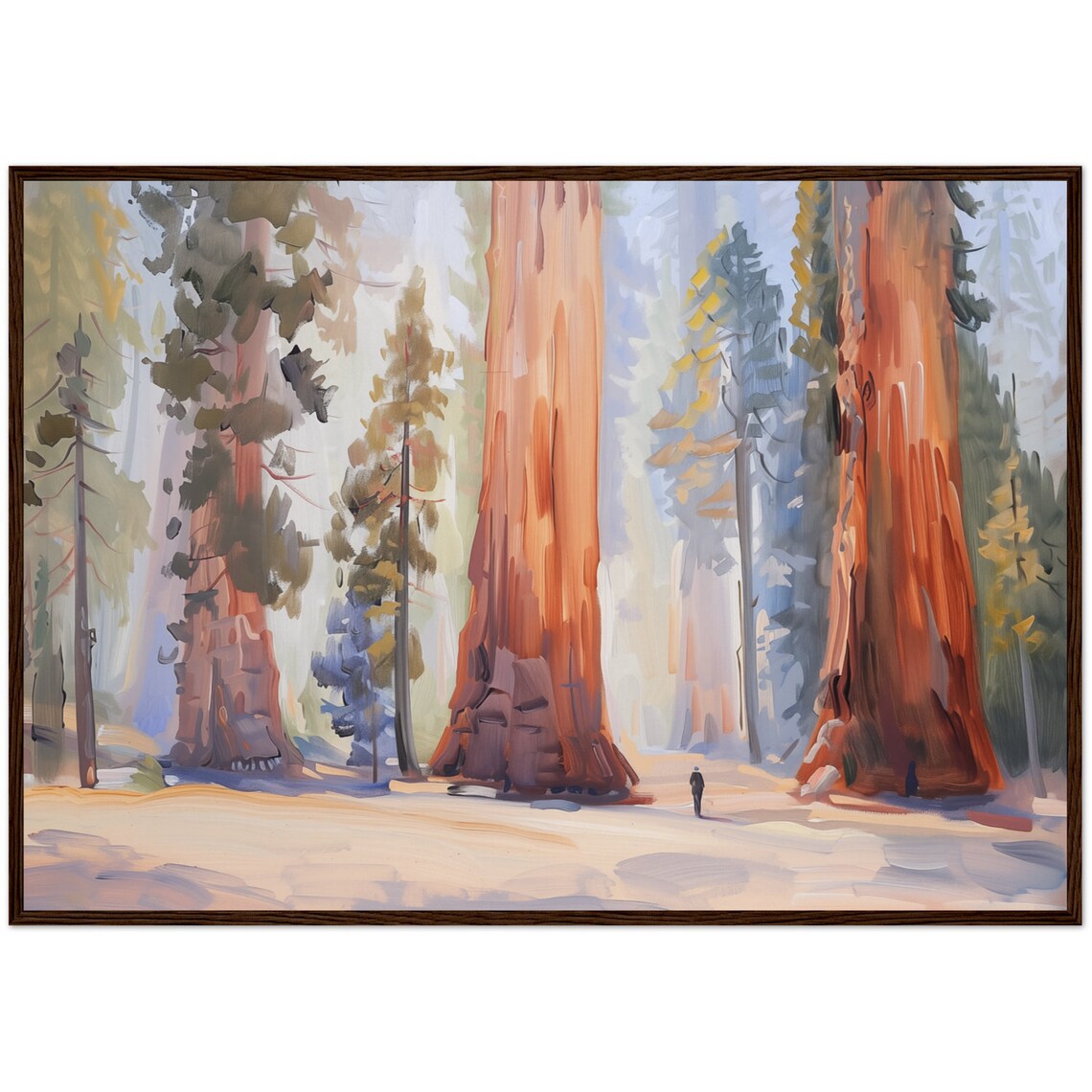 Sequoia National Park Painting, Forest Landscape Art Print