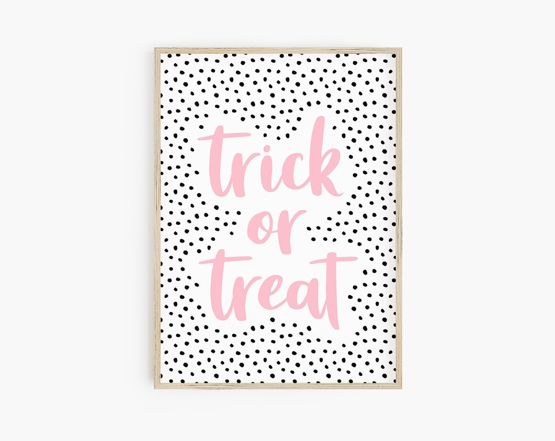 Trick Or Treat Print, Pastel Halloween Decor