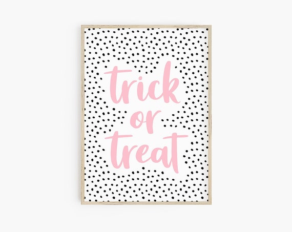 Trick Or Treat Print, Pastel Halloween Decor