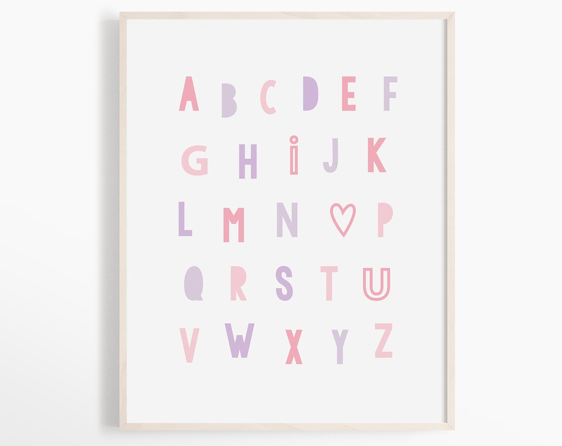 I Love You Alphabet Print, Girls Room Decor