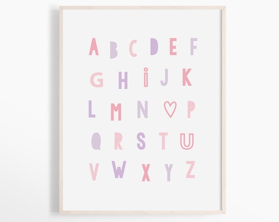 I Love You Alphabet Print, Girls Room Decor