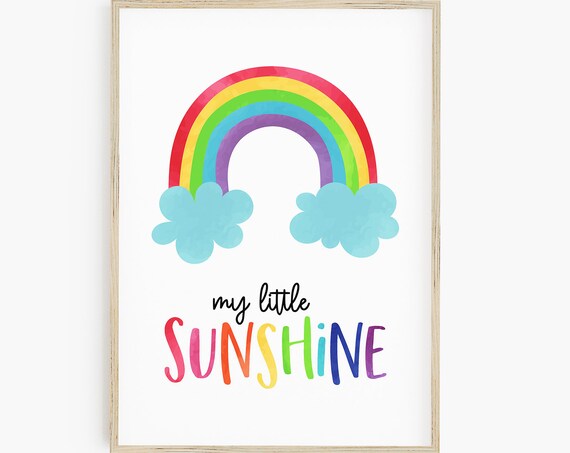 Sunshine Rainbow Print, Colorful Nursery Decor