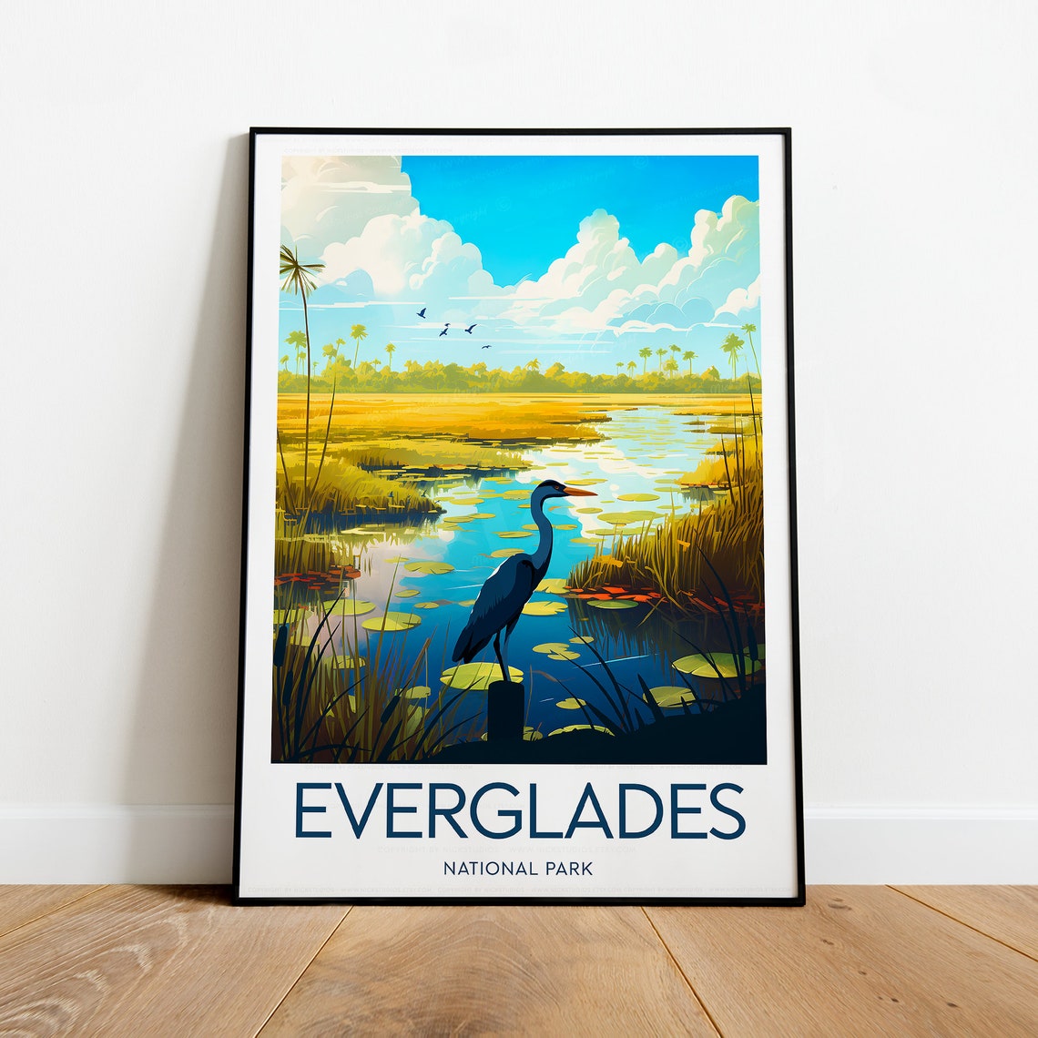 Everglades National Park Heron Wetlands Florida Wildlife Travel Poster - Image 2