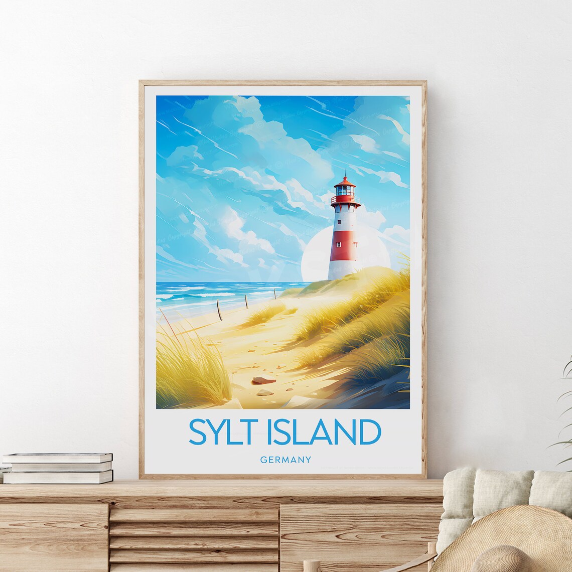 Sylt Island Germany Lighthouse Beach Dunes Sunset Travel Poster - Image 2