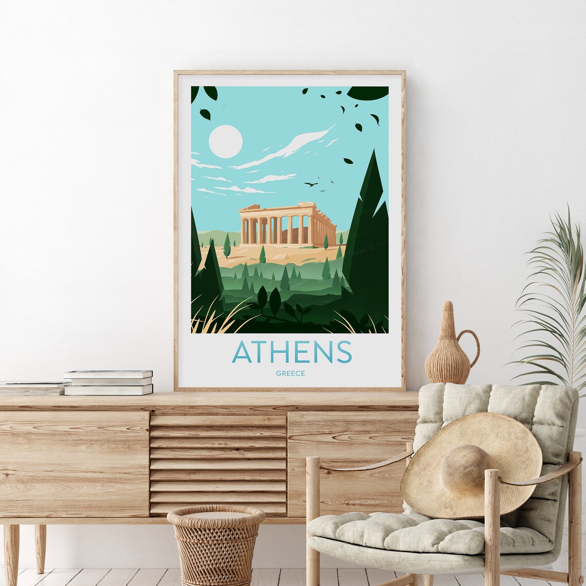 Athens Greece Parthenon Acropolis Ancient Landmark Travel Poster - Image 2