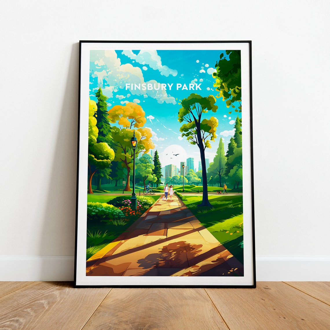 Finsbury Park Traditional Travel Print London Finsbury Poster Finsbury London Print Wedding Gift Birthday - Image 2