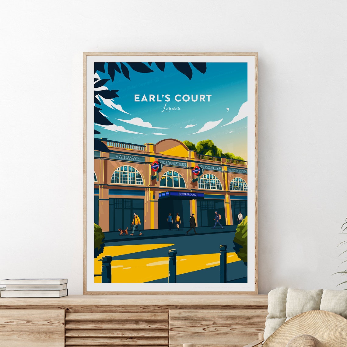 Earls Court Traditional Travel Print London London Underground Earls Court Print Earls Court Artwork Tube Station Wedding Gift
