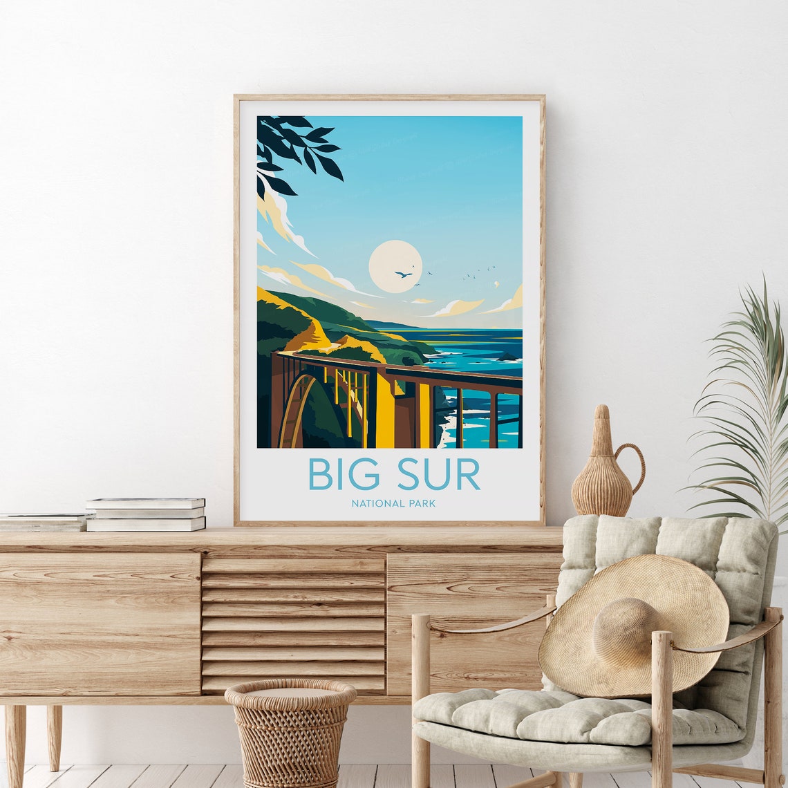 Big Sur California Coastal Highway Bridge Sunset Scenic Travel Poster