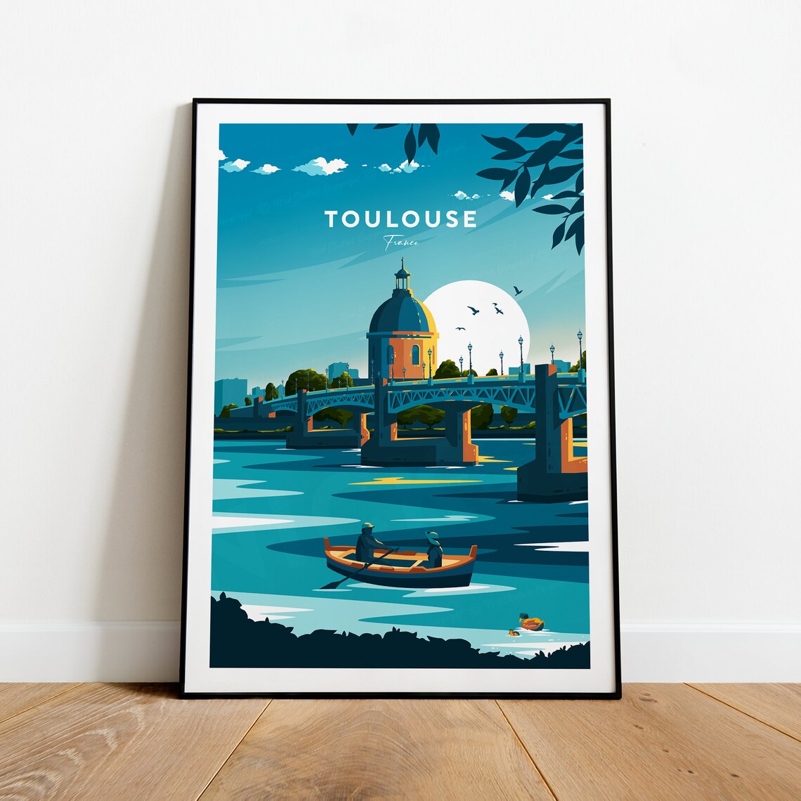 Toulouse Traditional Travel Print France Toulouse Poster France Print Wedding Gift Birthday