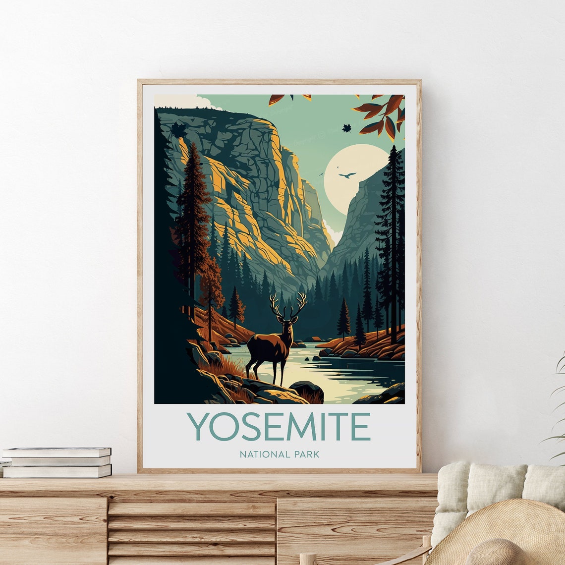 Yosemite National Park Deer Valley Granite Cliffs Evening Poster