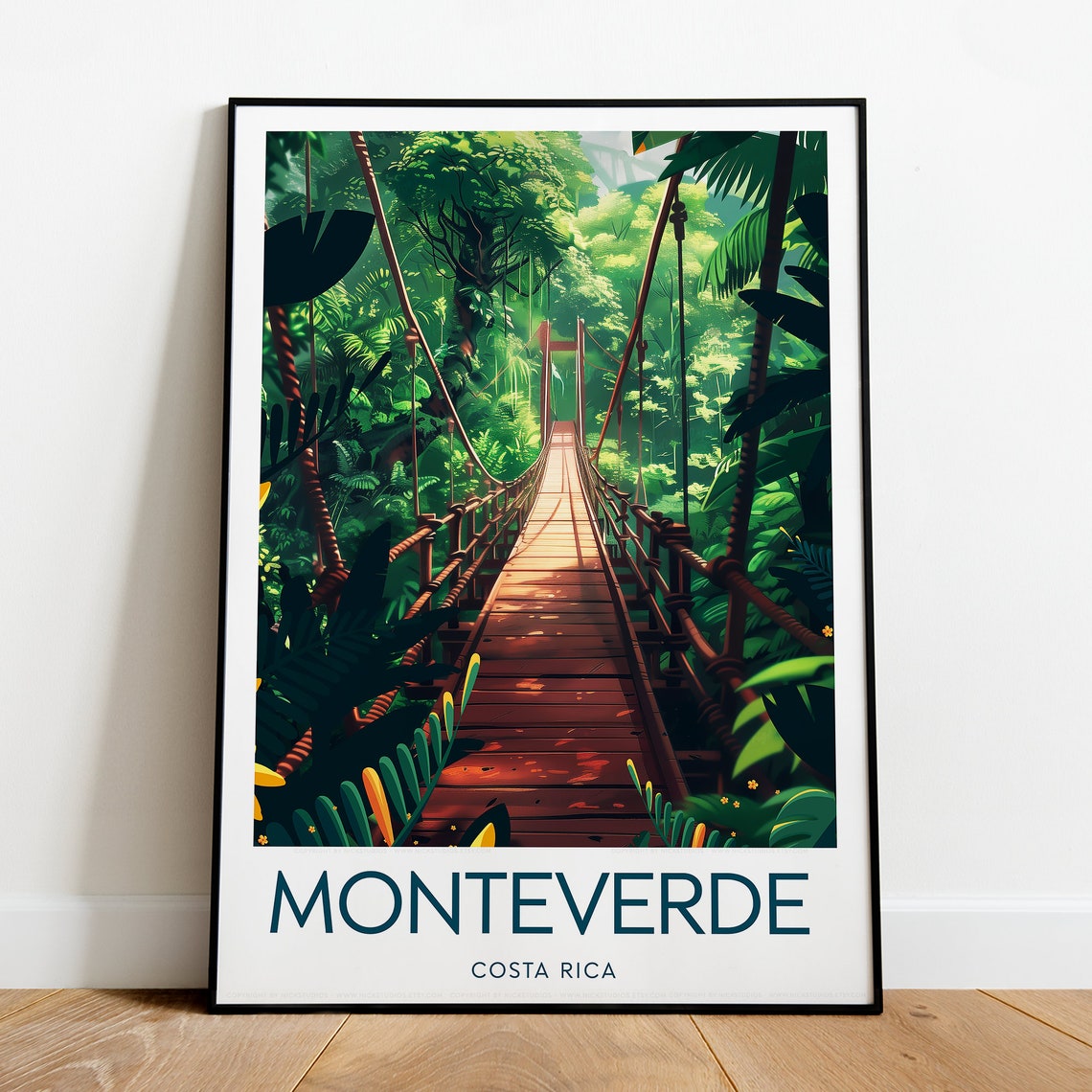 Monteverde Costa Rica Cloud Forest Hanging Bridge Travel Poster - Image 2
