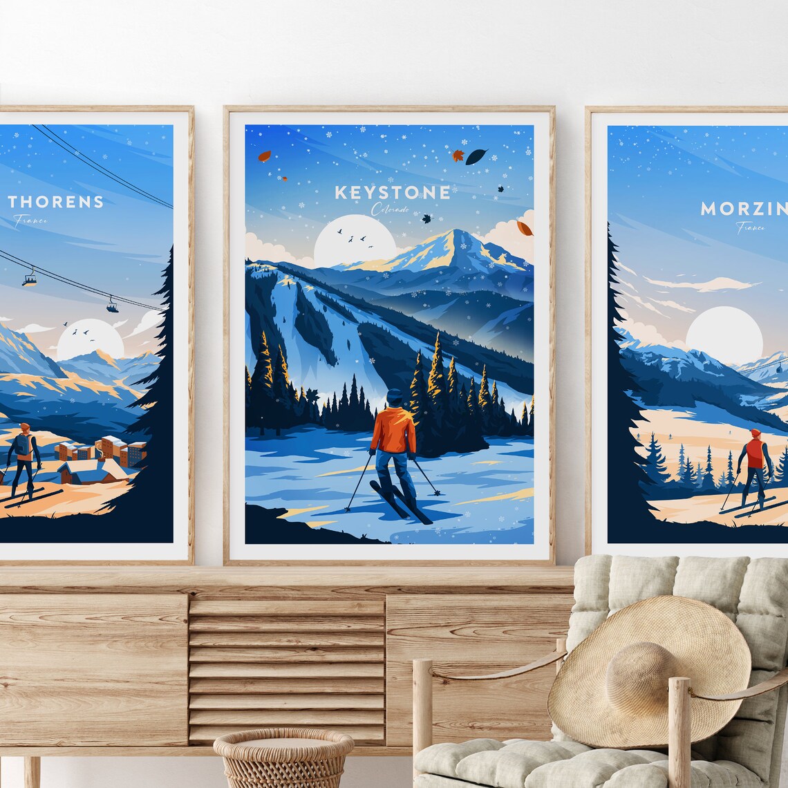 Keystone Colorado Skier on Powdery Mountain Slopes Travel Poster - Image 2