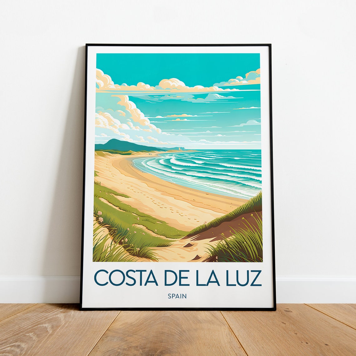 Costa De La Luz Spain Beach Dunes Turquoise Coast Travel Poster