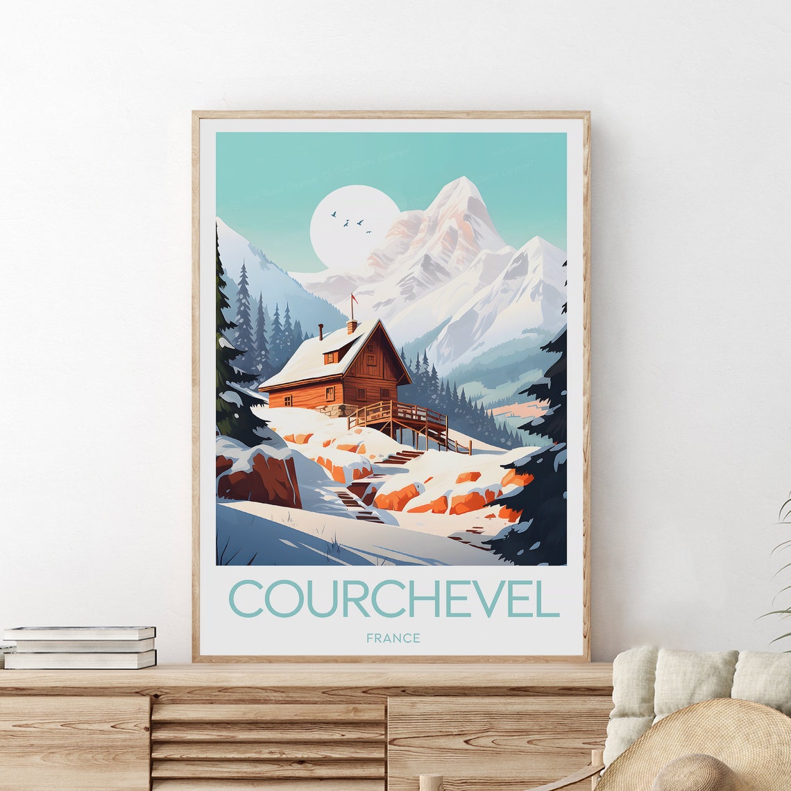 Courchevel Travel Print France Ski Resort Courchevel Poster Wedding Gift Birthday - Image 2