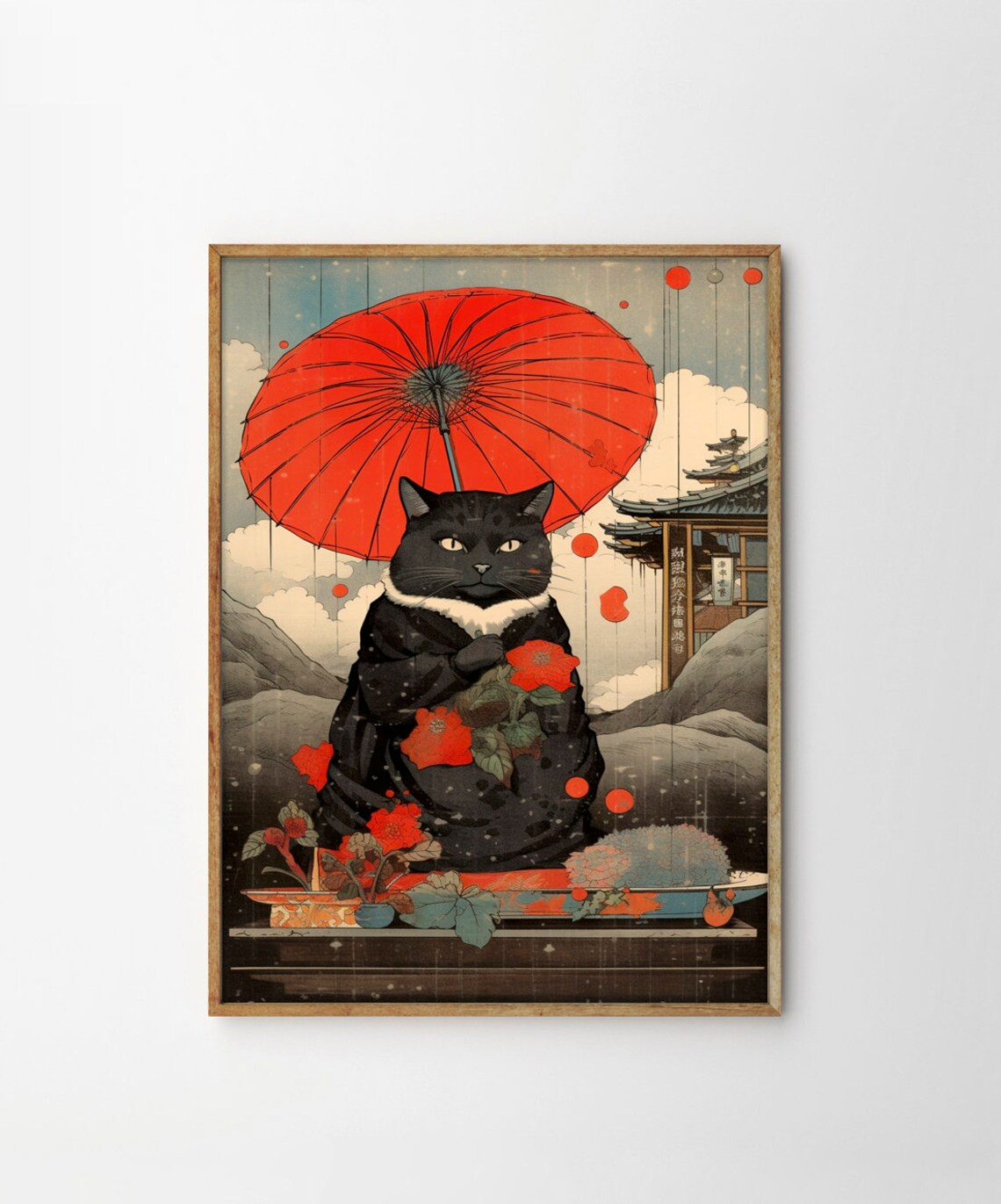 Hokusai Japanese Cat, Asian Wall Art Print - Image 4