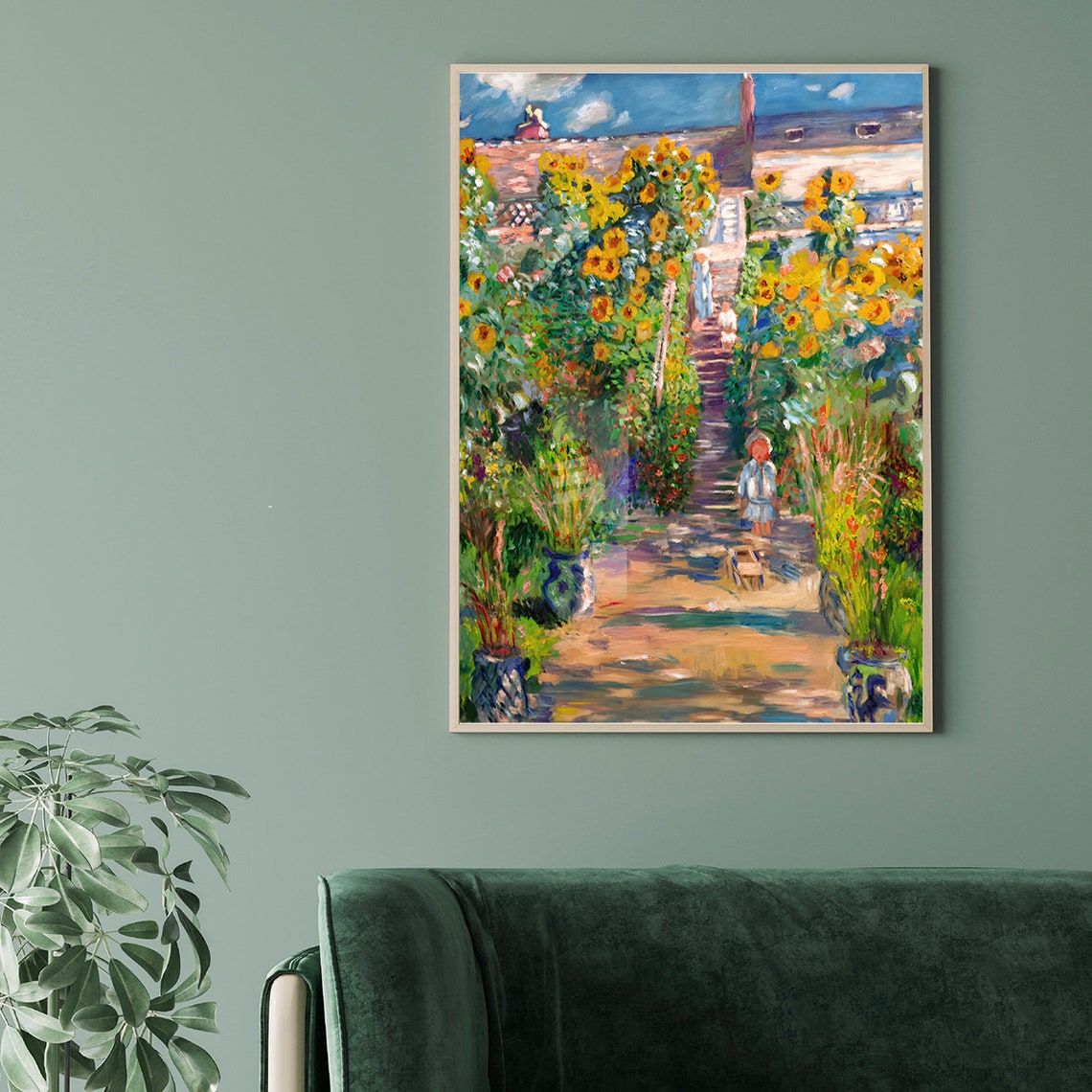 Claude Monet Sunflower Garden Impressionist Summer Scene Poster - Image 2